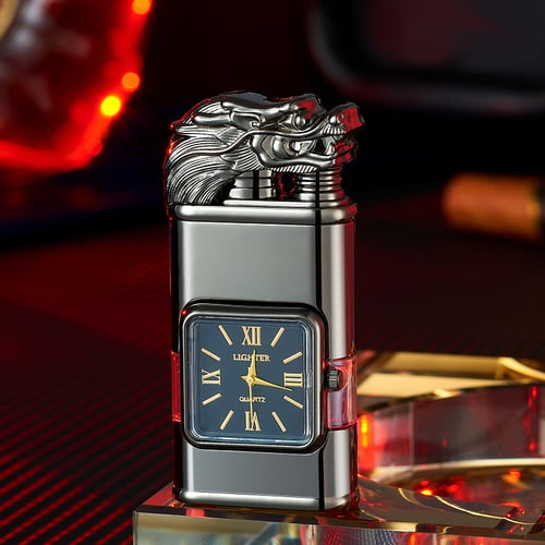Encendedor Dragón a Prueba de Viento con Reloj — Diseño Vintage de Coleccion 🔥🐉