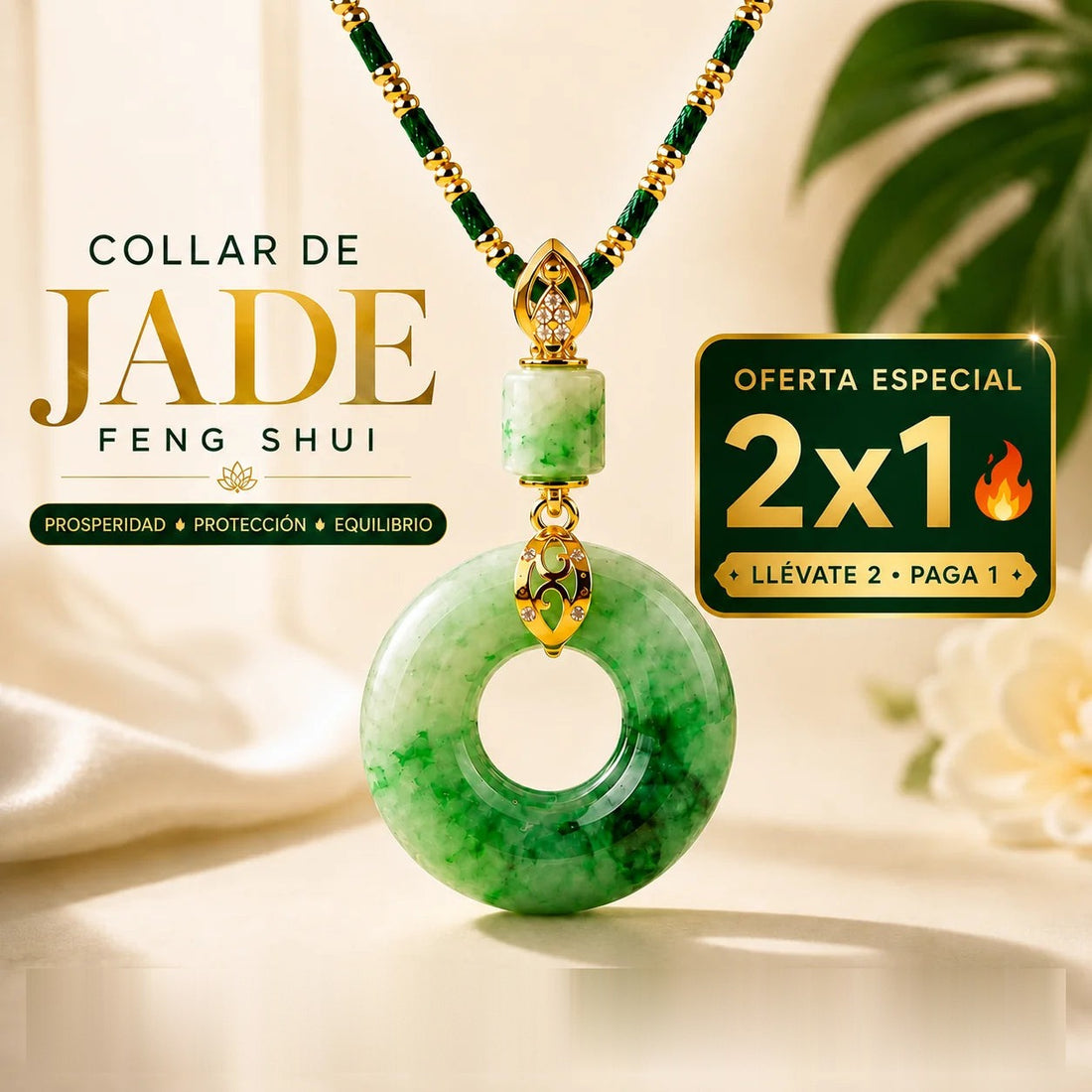 Jade Fortuna — Collar de Disco de Jade · OFERTA 2x1