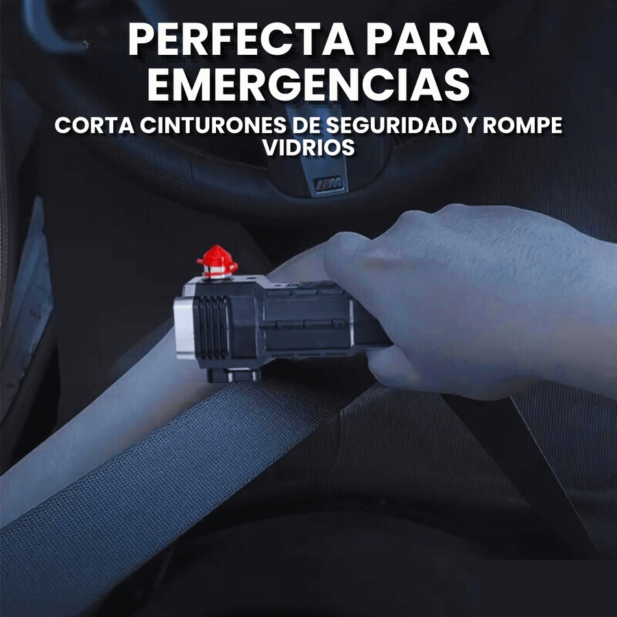 Linterna Táctica 4 en 1 Recargable — Luz Potente + Rompe Vidrios 🔦