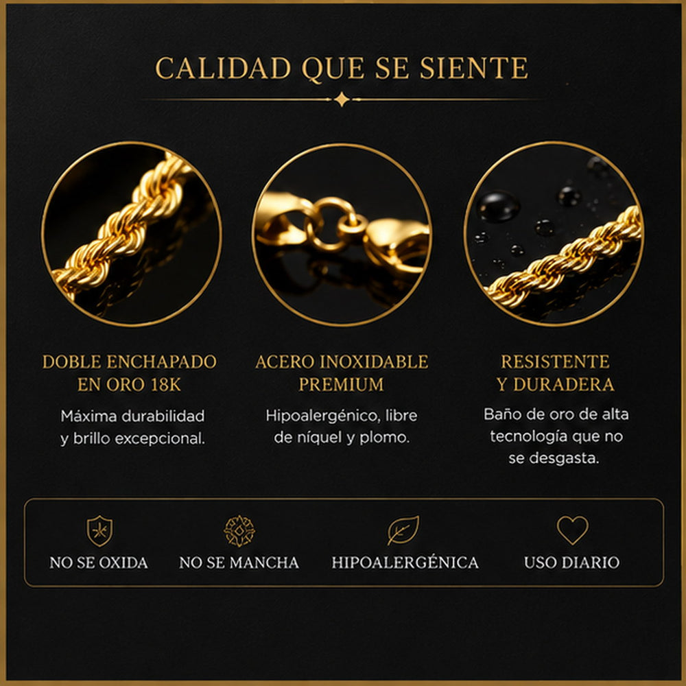 Pulsera Turbillon™ — Doble Enchapado en Oro 18k sobre Acero Inoxidable