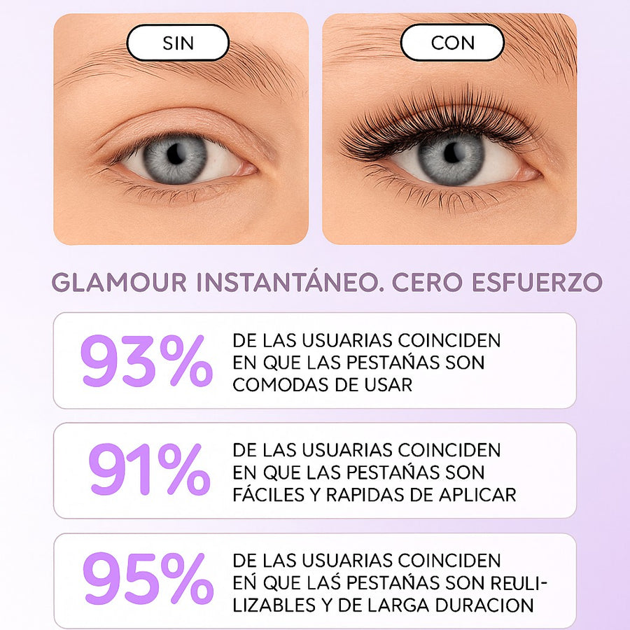 Pestanas Magneticas Reutilizables — Efecto 3D · Sin Pegamento 👁️