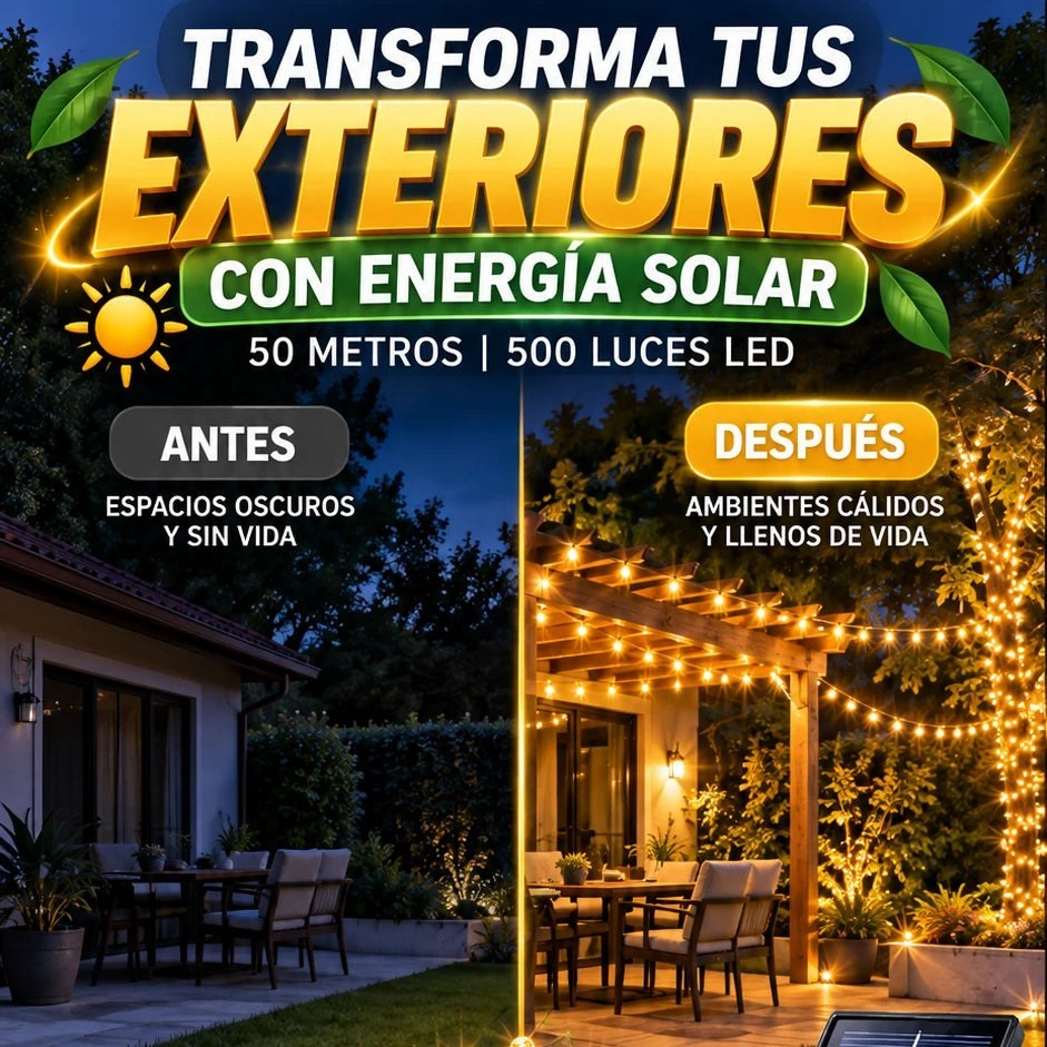 SolarLux 500 — Cadena de Luces Solares de 50 m con 500 LED