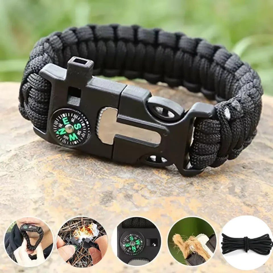 Pulsera de Supervivencia 5 en 1 — Brújula, Silbato y Pedernal 🧭 — 3