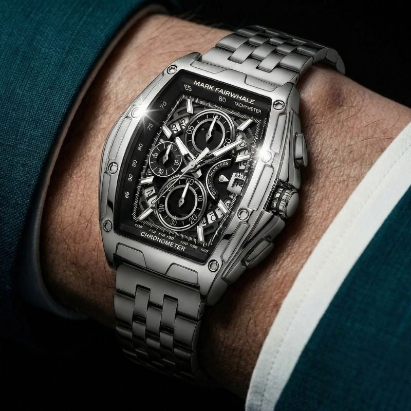Reloj Cronógrafo de Acero Inoxidable — Sumergible 3ATM ⌚ 3