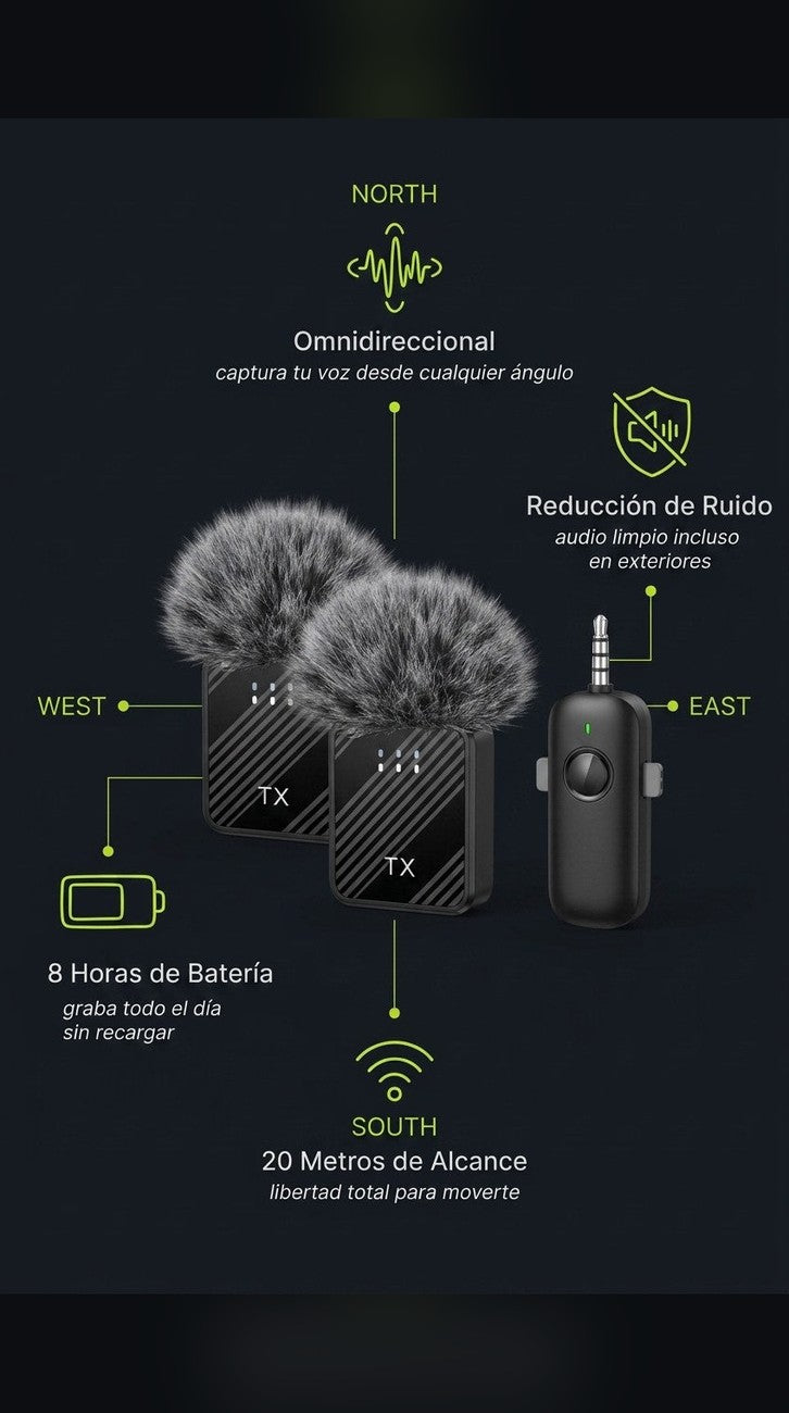 Micrófono Inalámbrico F11-2 — 2 Transmisores + Receptor 🎙️ — 4