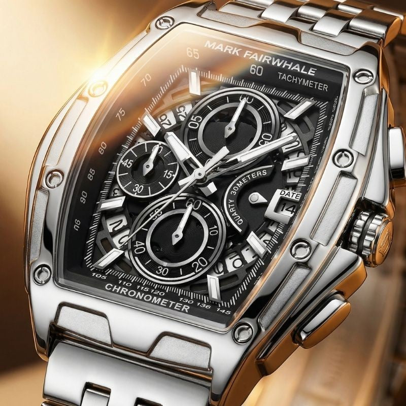 Reloj Cronógrafo de Acero Inoxidable — Sumergible 3ATM ⌚ 4