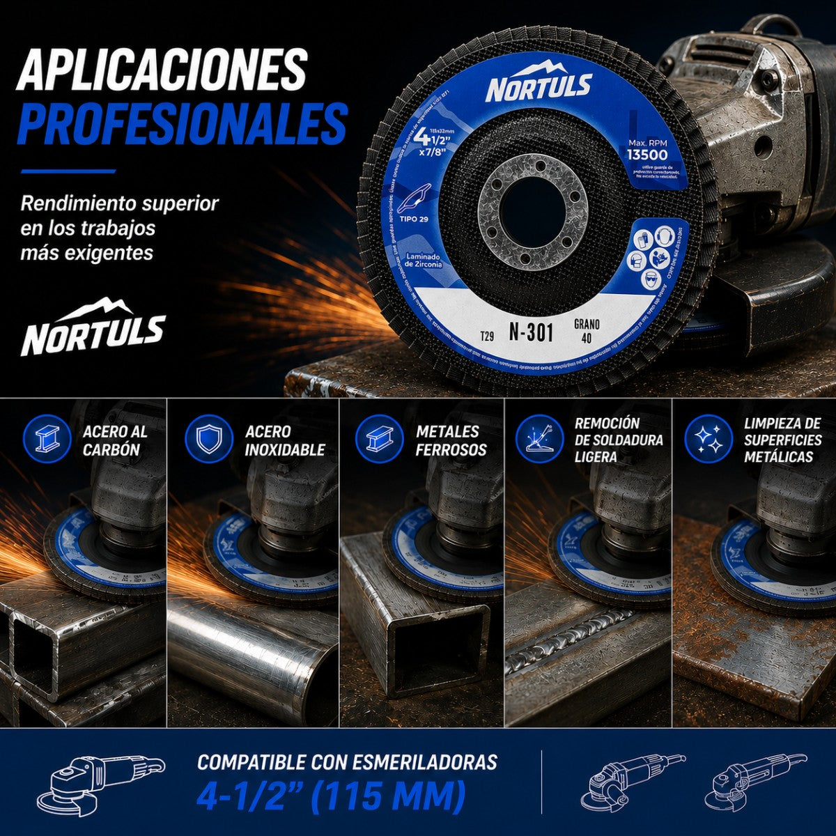 Disco Laminado de Zirconia 4½" — Set de 20 Piezas ⚙️ — 5
