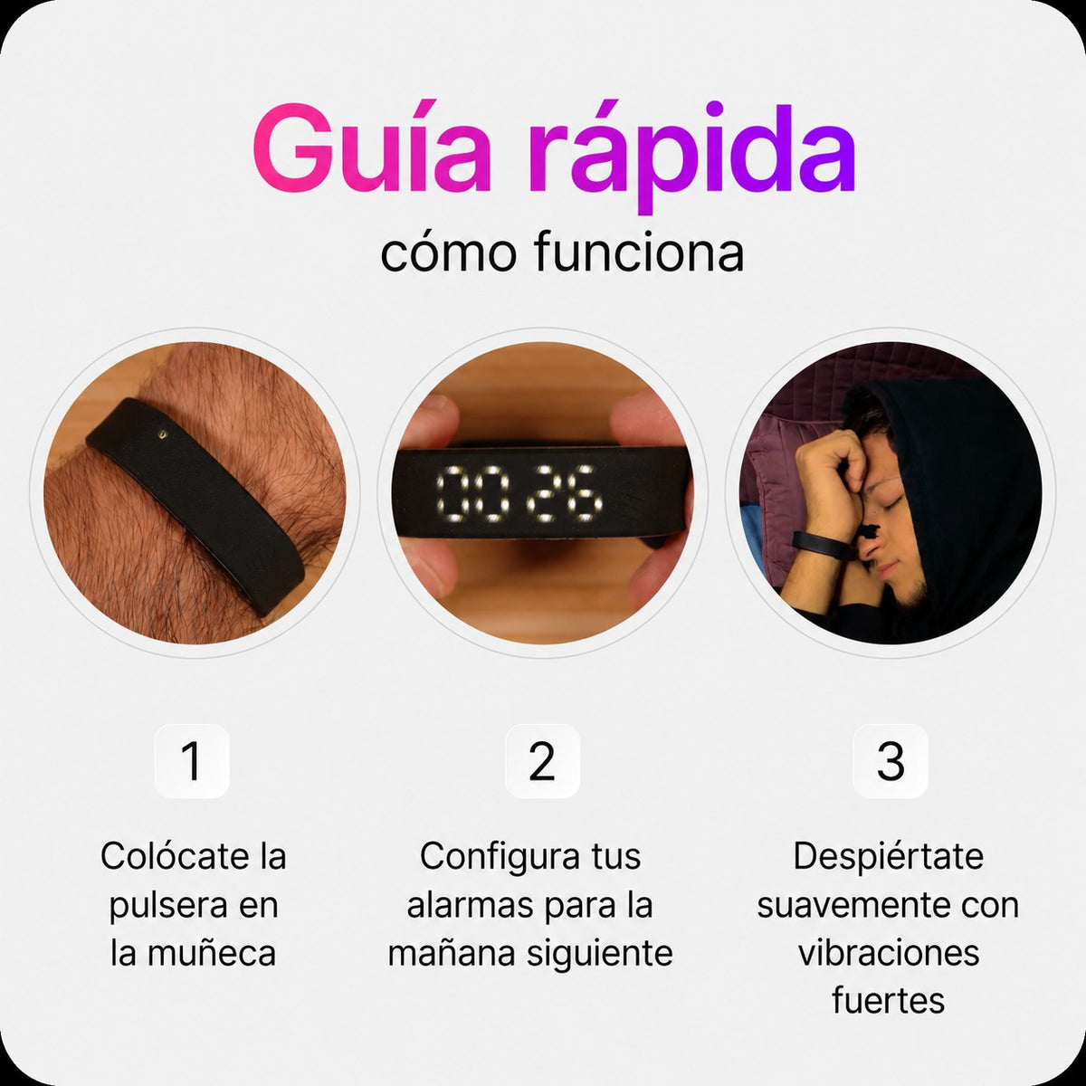 Pulsera Despertador de Vibración — Despertate Sin Hacer Ruido ⌚ 4