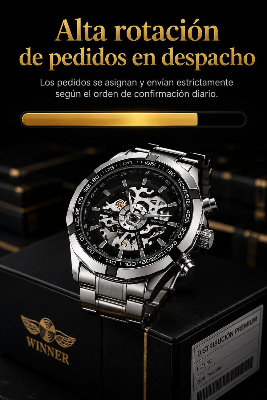 Reloj Automático Esqueleto — Sin Pilas, Acero Inoxidable ⌚ — 5