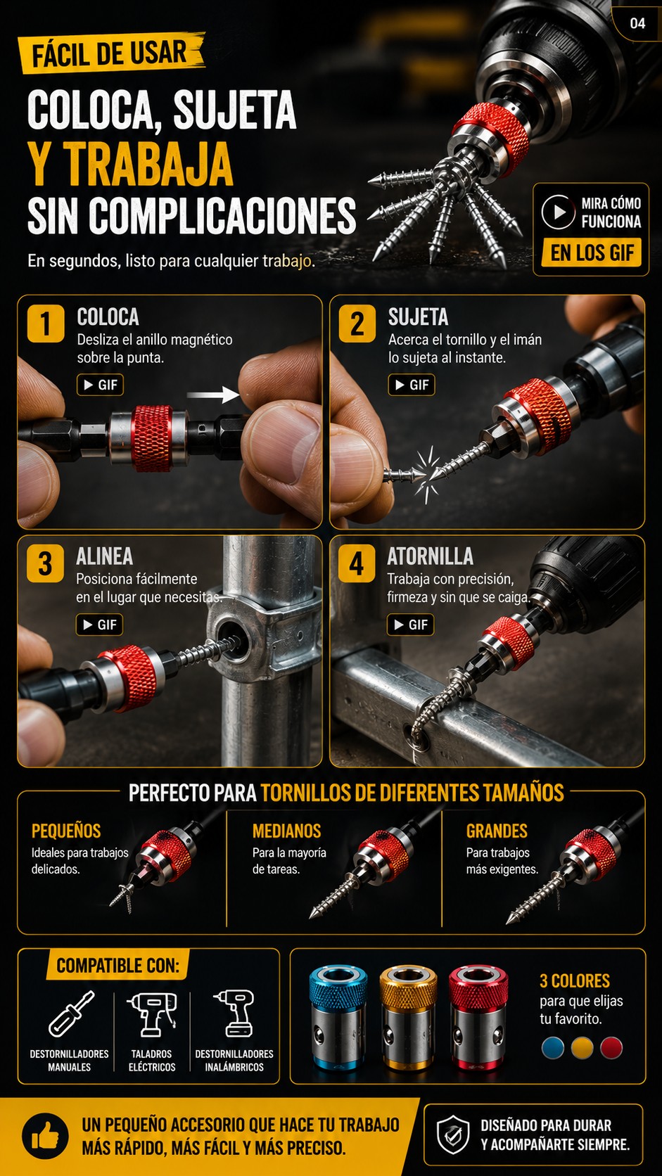 Anillo Magnético para Destornillador — Que No Se Te Caiga Ni Un Tornillo 🔩 7