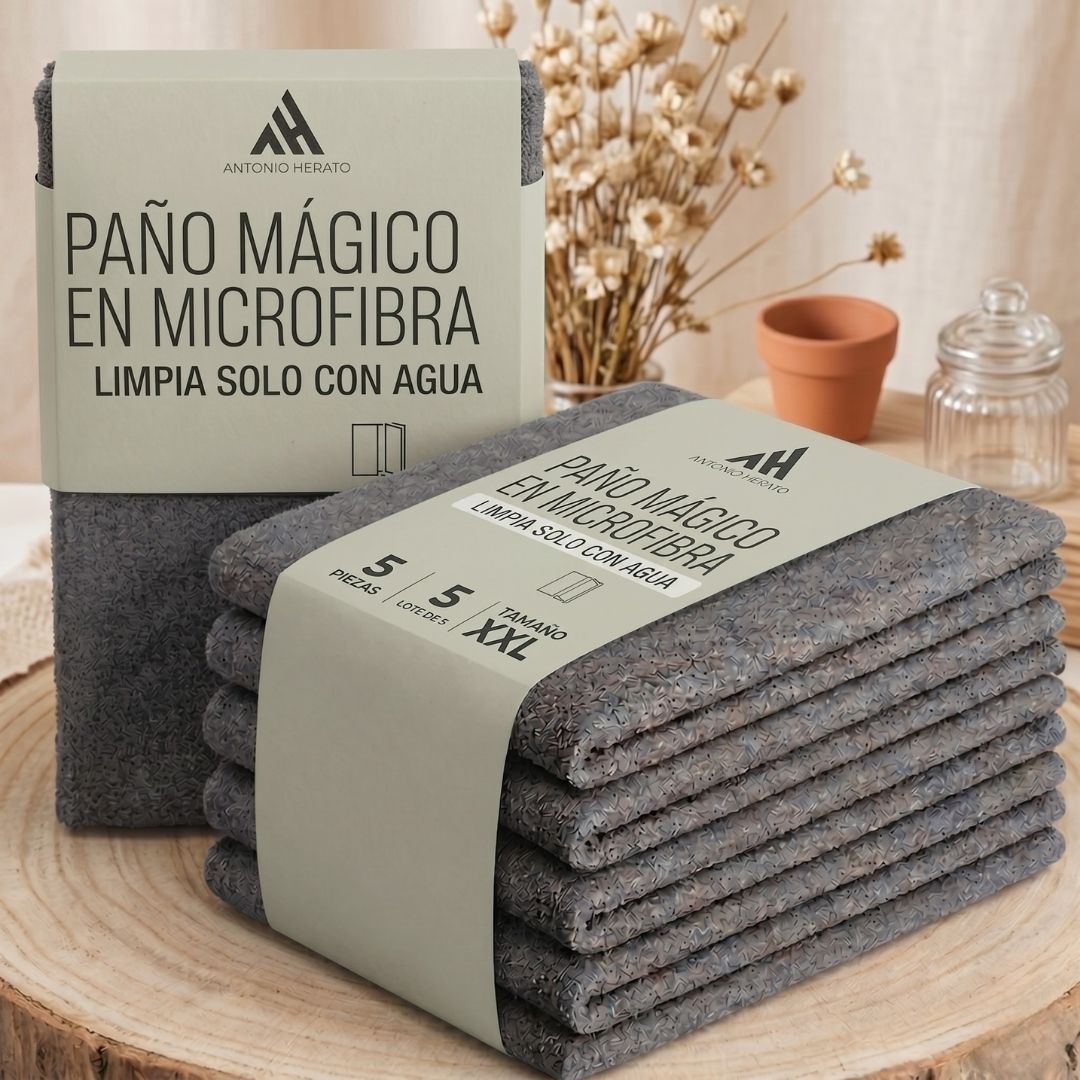 Paños Mágicos de Microfibra — Limpian Solo con Agua, Sin Marcas