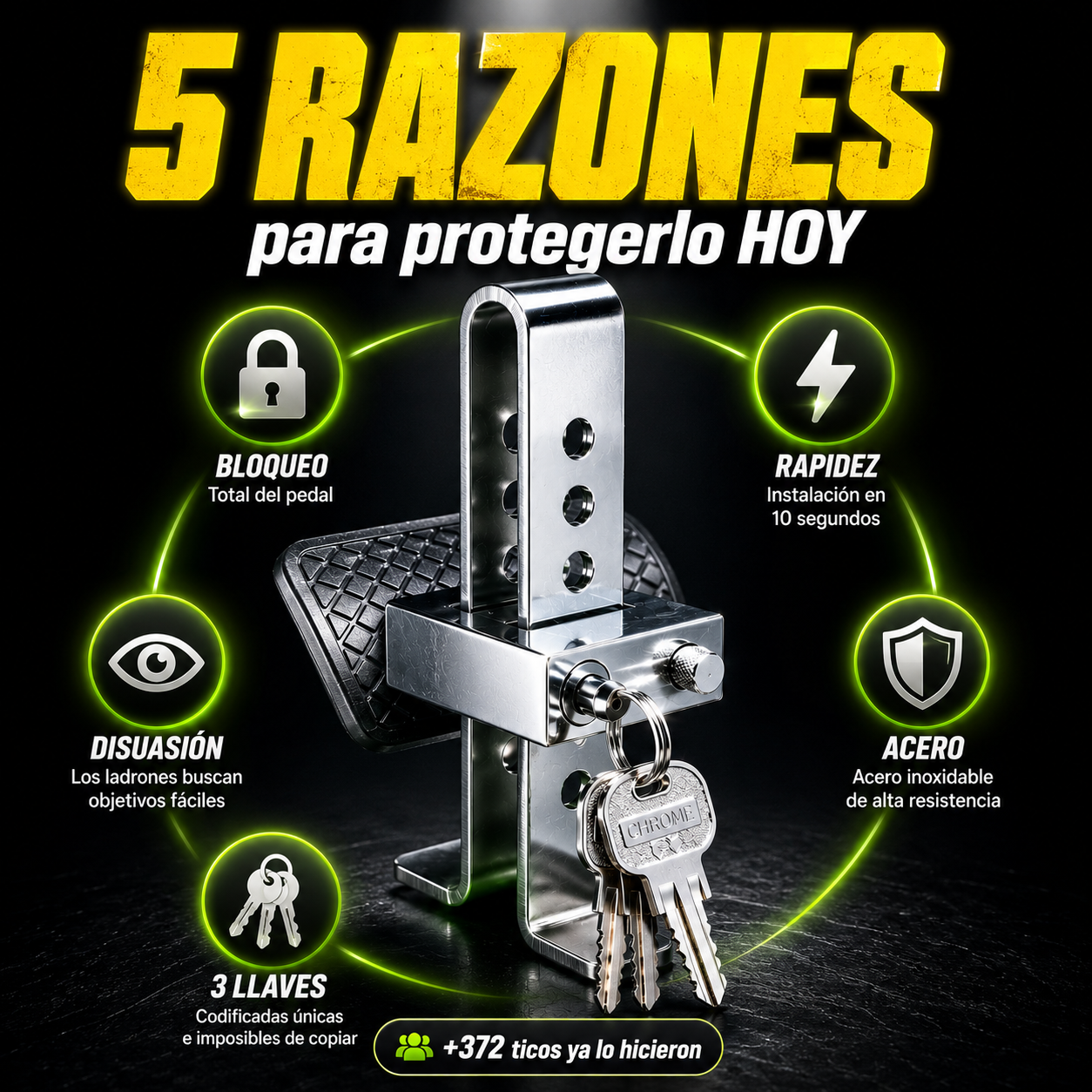 Traba de pedal antirrobo 3