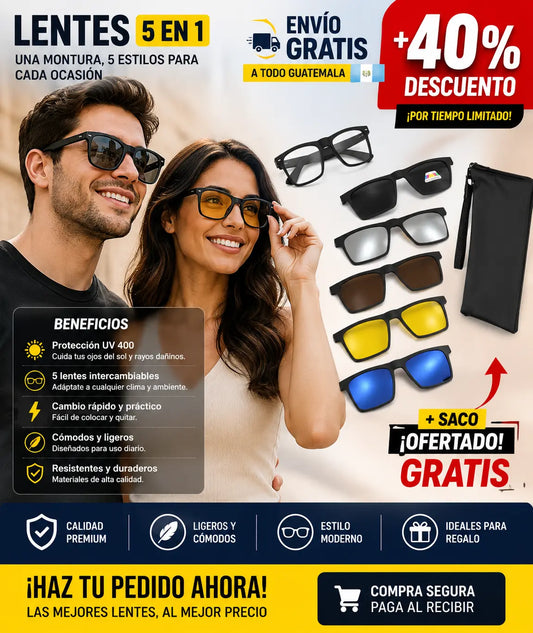 Gafas 6 en 1 Horizon | Lentes Intercambiables Magnéticos