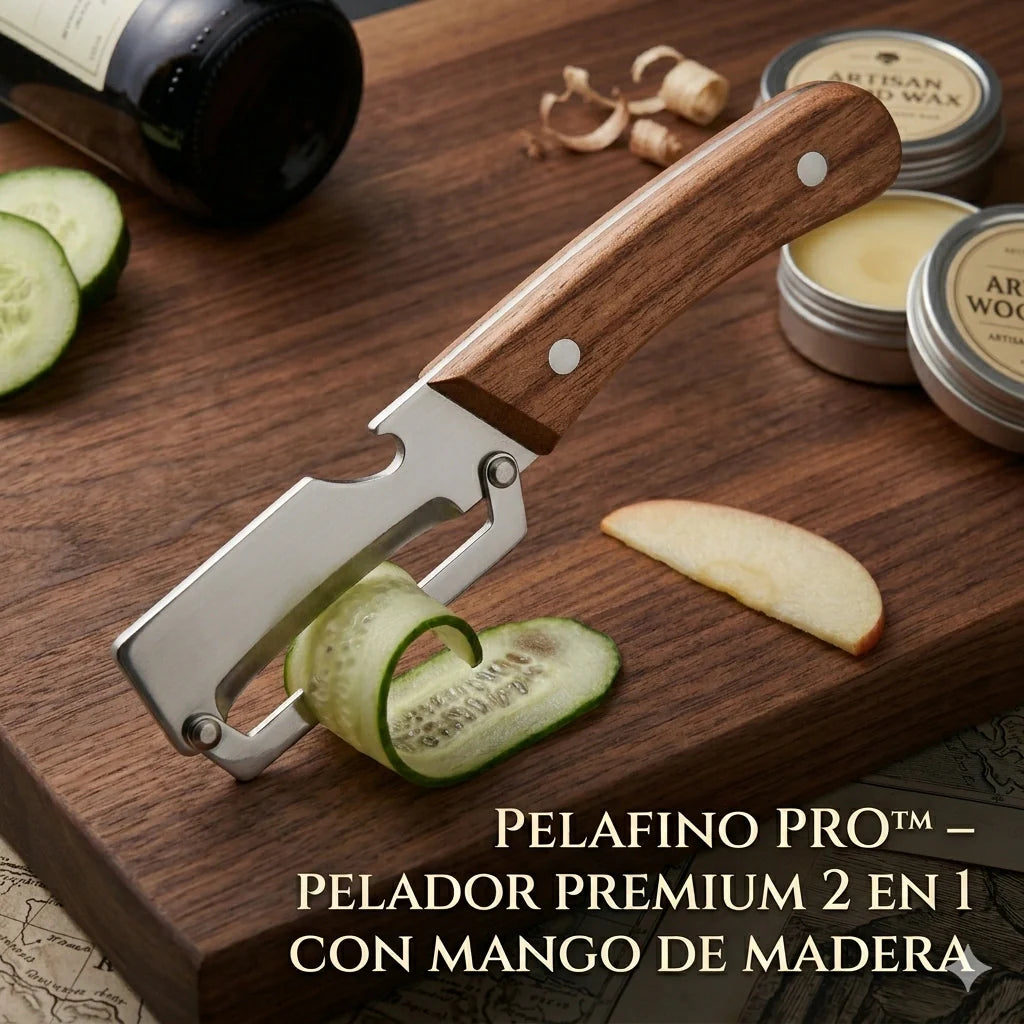 PelaFino Pro™ | Pelador Premium 2 en 1 con Mango de Madera