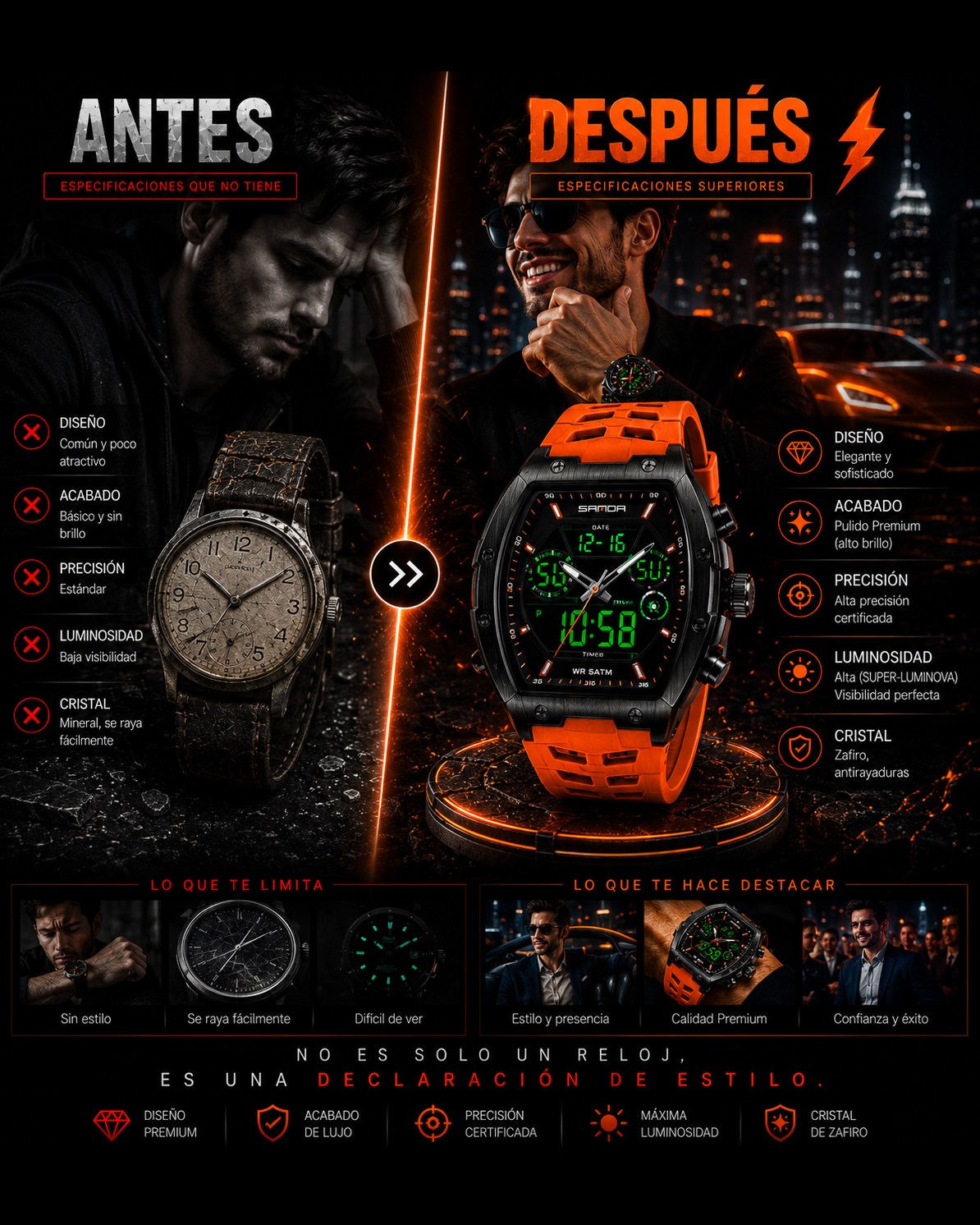 Reloj deportivo analógico y digital AD4