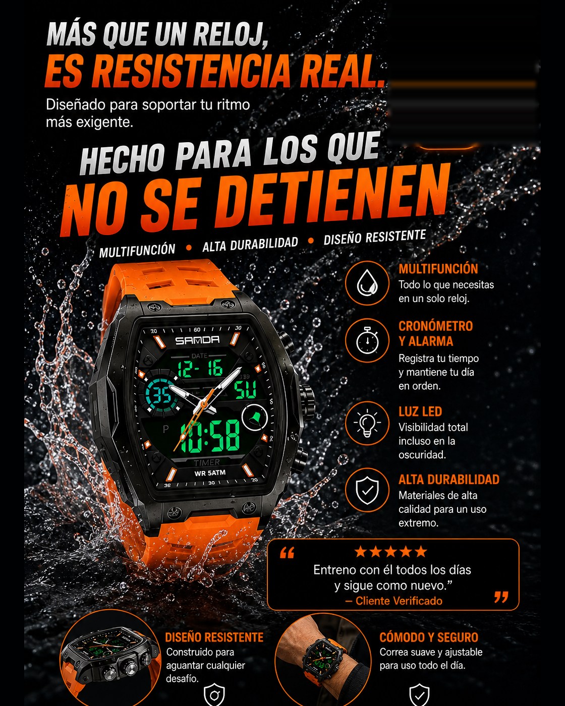 Reloj deportivo analógico y digital AD4