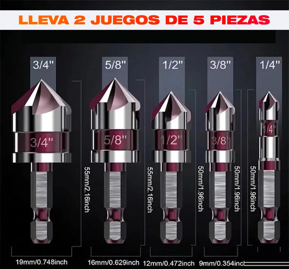 Promo 2x1 Set Brocas Avellanadoras — 10 Piezas