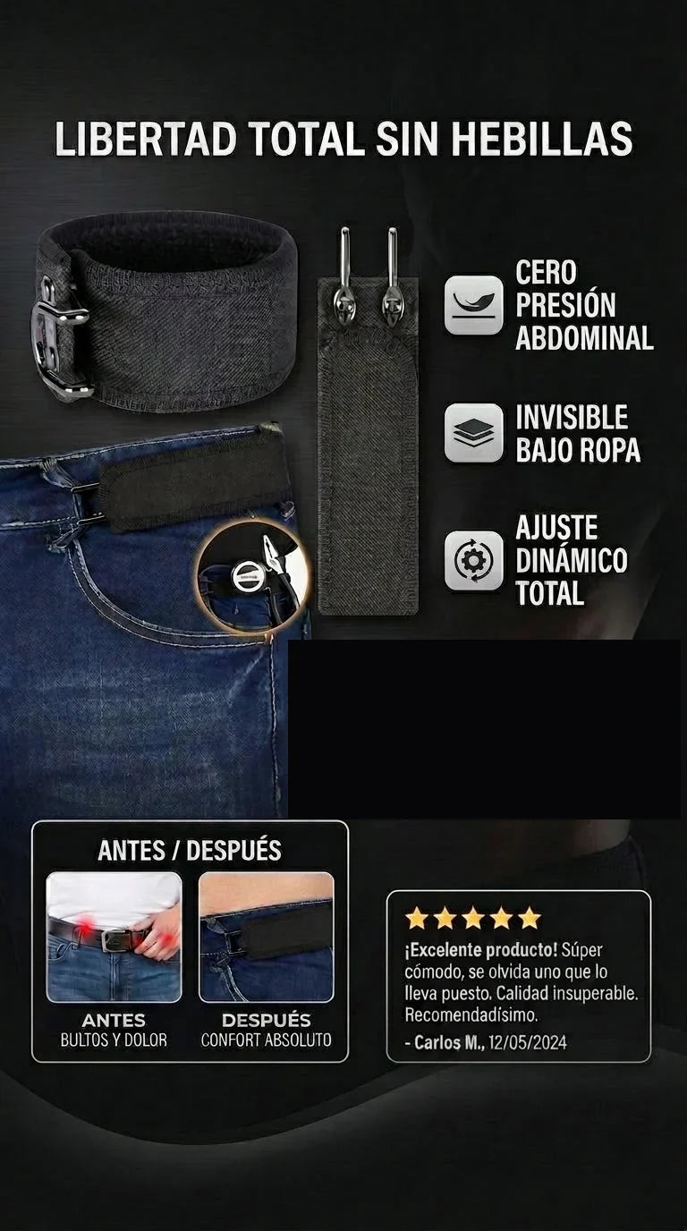 Cinturón Elástico Invisible Sin Hebilla 👖 Pack x2