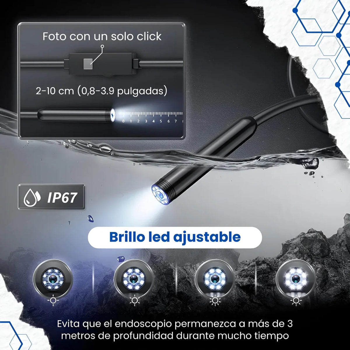 Cámara Endoscópica FlexiVision Pro® — Inspección para tu Celular (2x1)