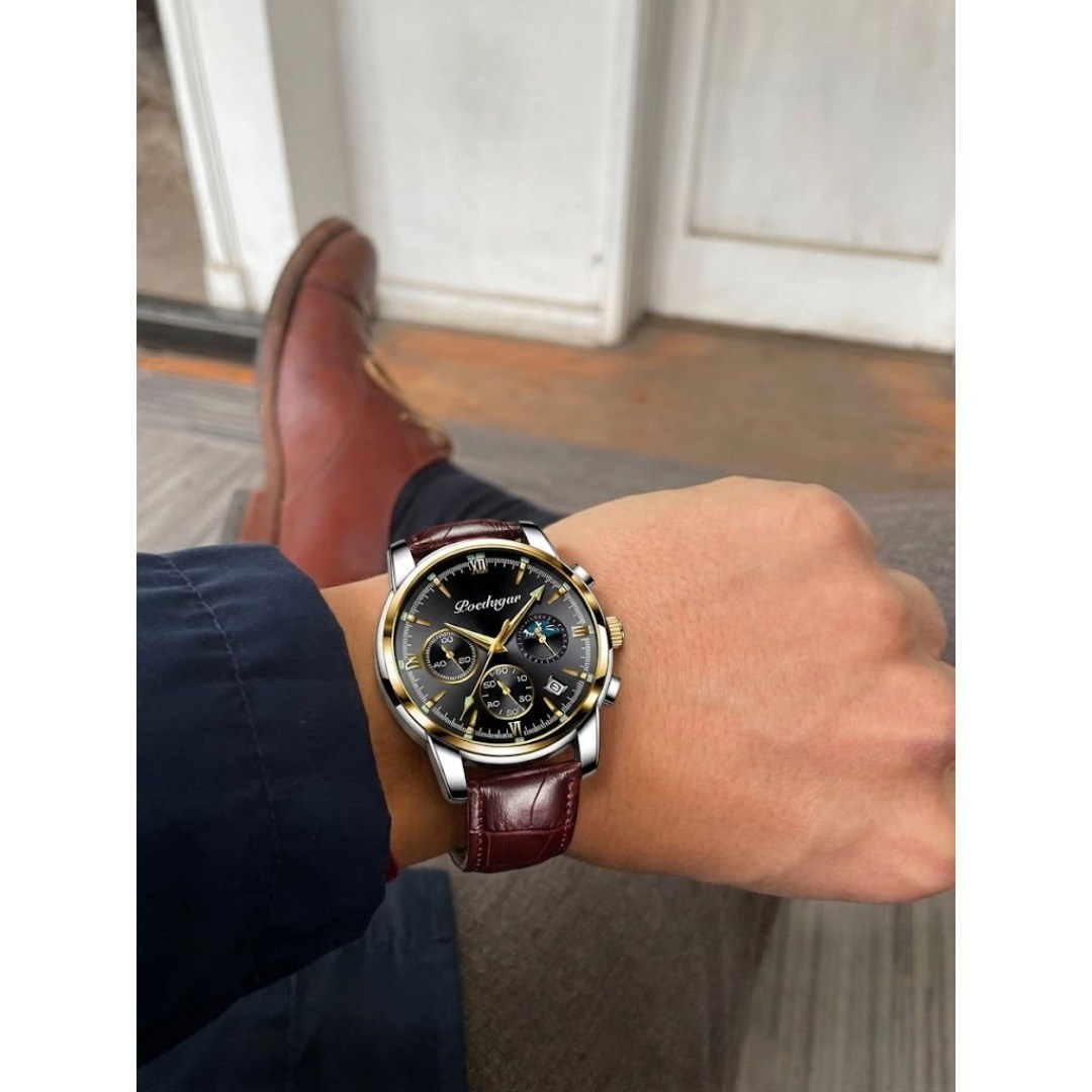 Set Duo Cavalier — 2 Relojes de Hombre, Cronógrafo y Correa de Cuero ⌚ — 5
