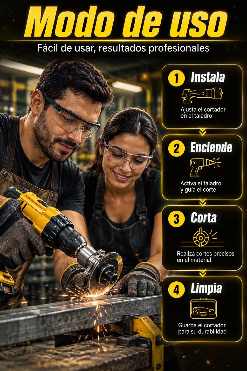 Cortador Metálico para Taladro — Convertí tu Taladro en Cizalla ⚡ — 3