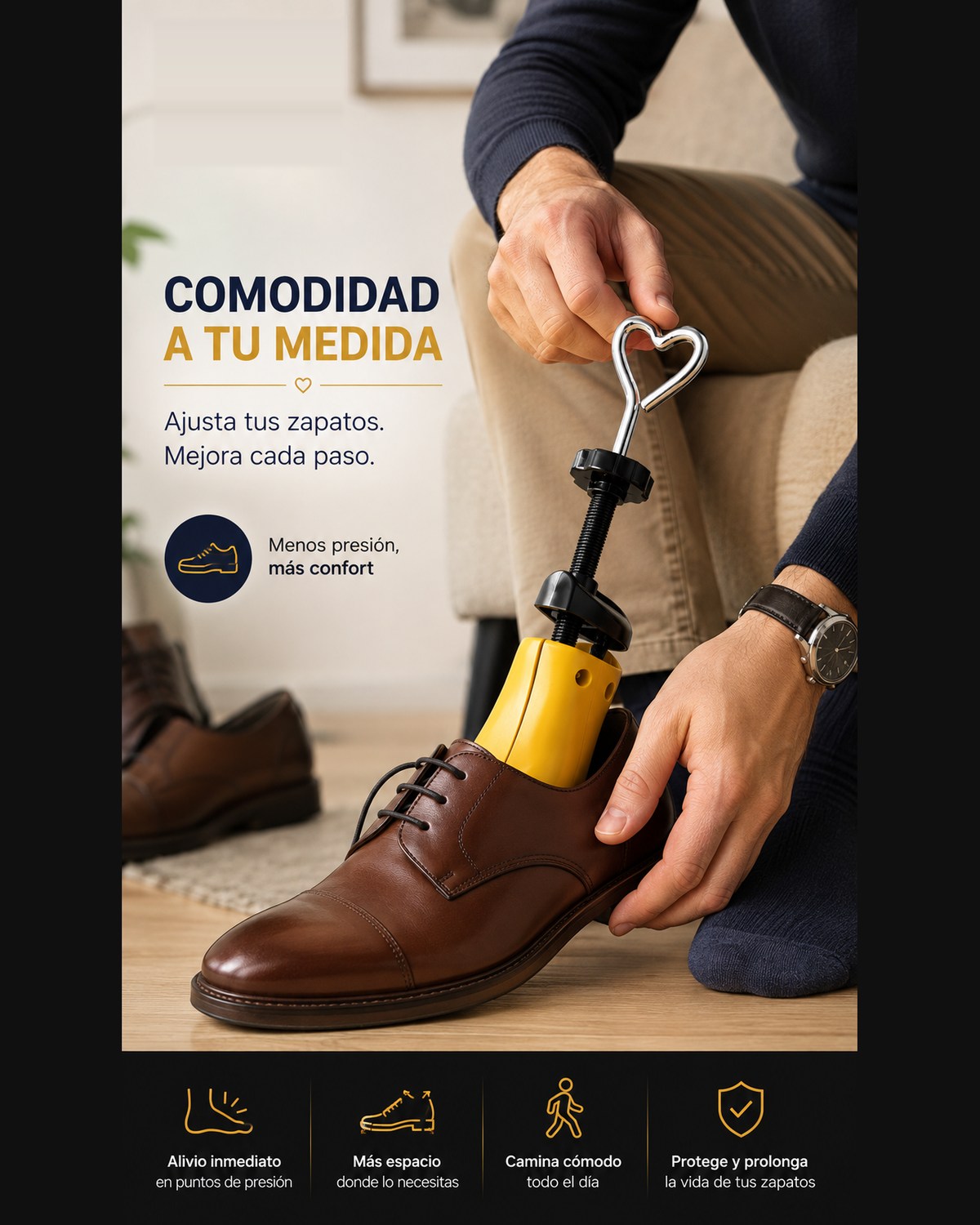 Expansor de calzado ajustable, par de hormas