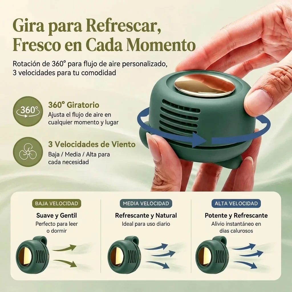 Mini Ventilador Portátil sin Aspas 360° — Manos Libres