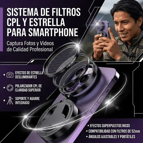 Sistema de Filtros CPL + Estrella para Smartphone — Magnético 📸