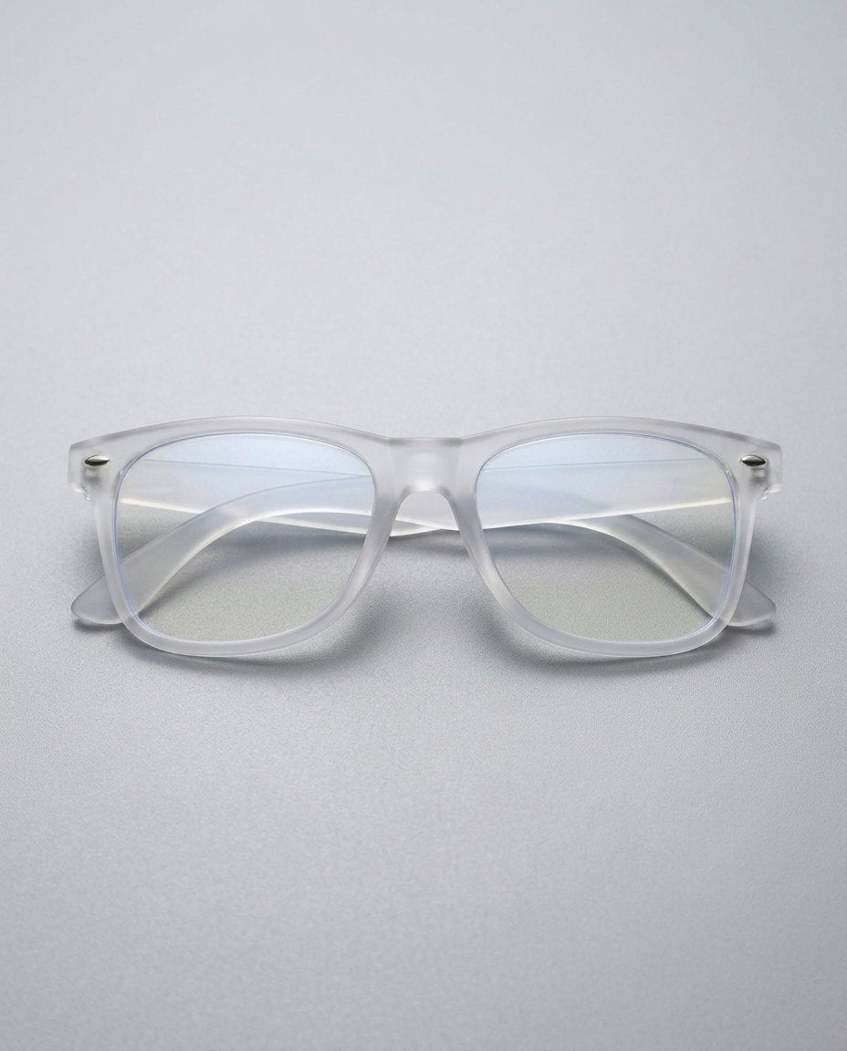 Gafas Wayfarer con marco transparente