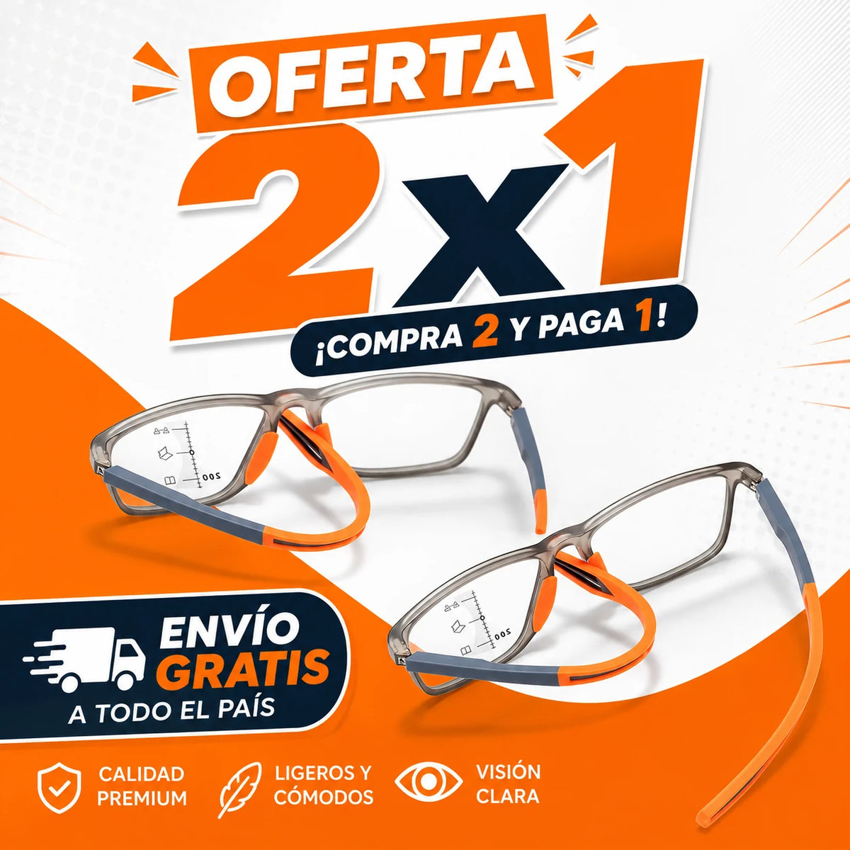 Gafas TR90 PowerFlex Multifocales 🕶️ Oferta 2x1 + Estuche