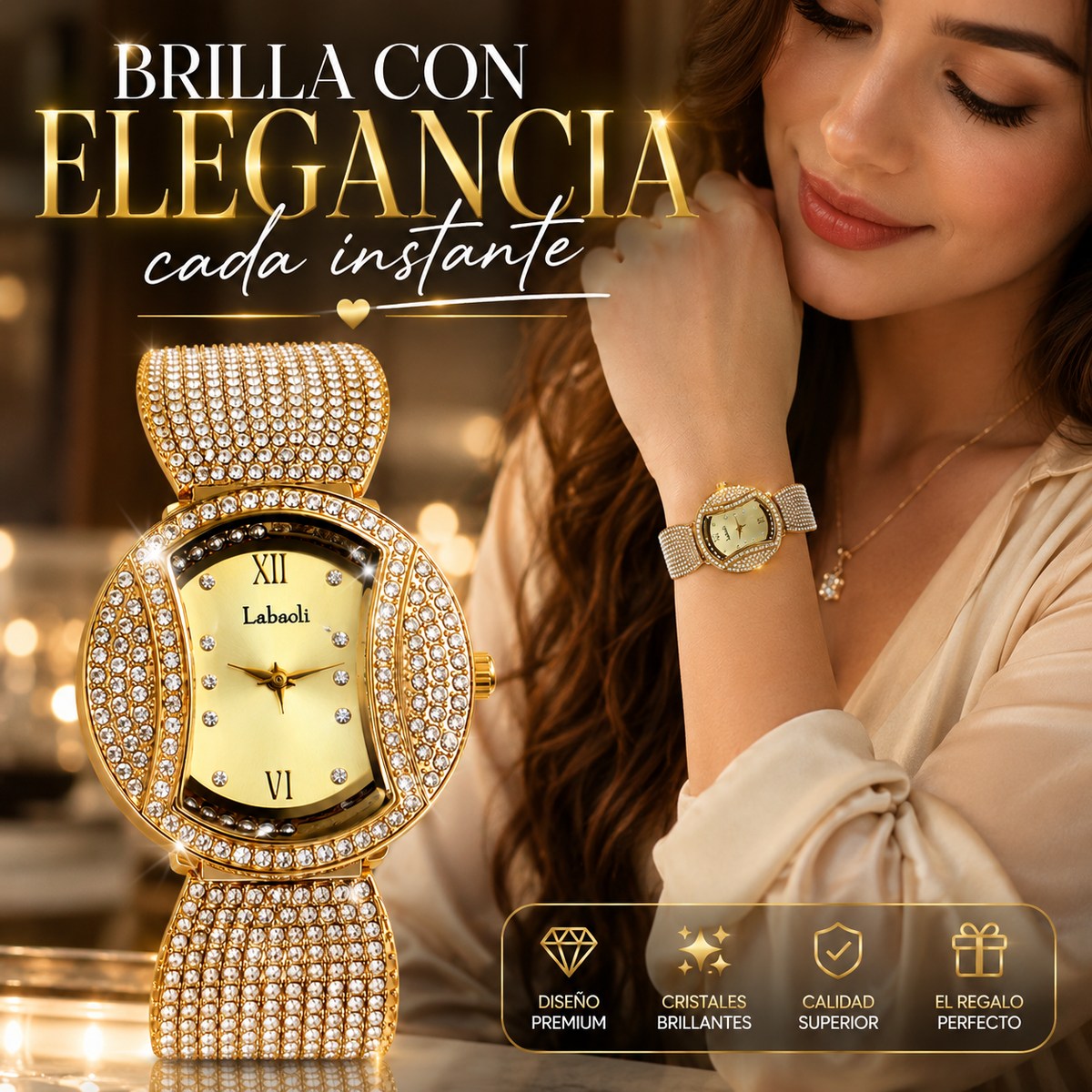 Reloj de mujer Glamour Lux con cristales