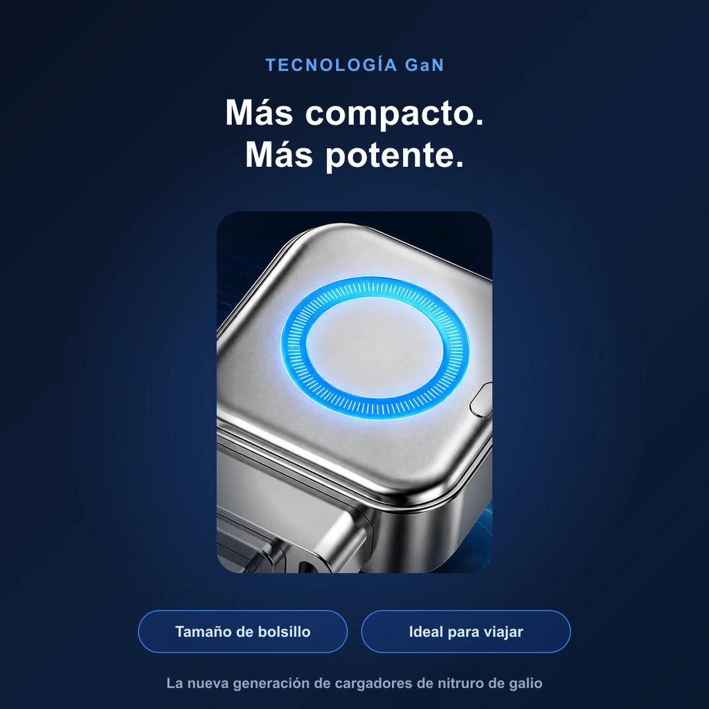 Cargador Inteligente 140W GaN — Apagado Automático con IA