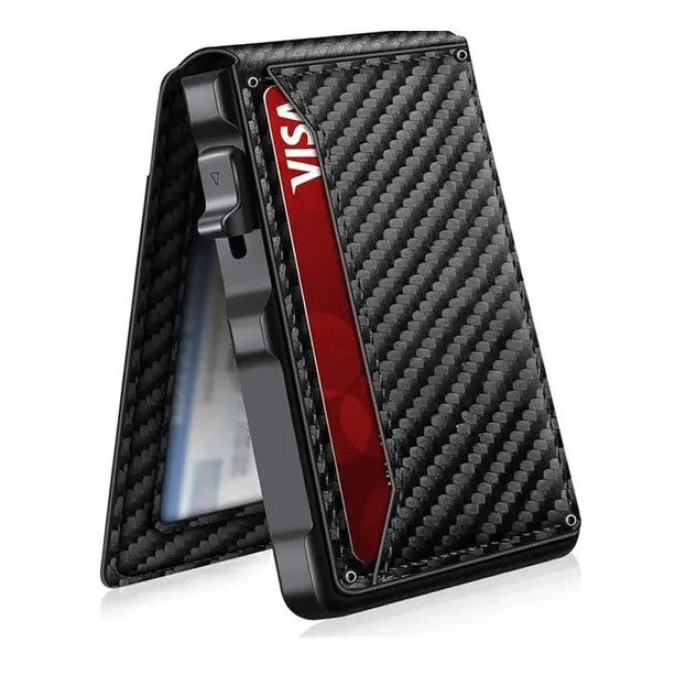 Tarjetero Avellianova 💳 Fibra de Carbono con Bloqueo RFID y Clip para Billetes — 1