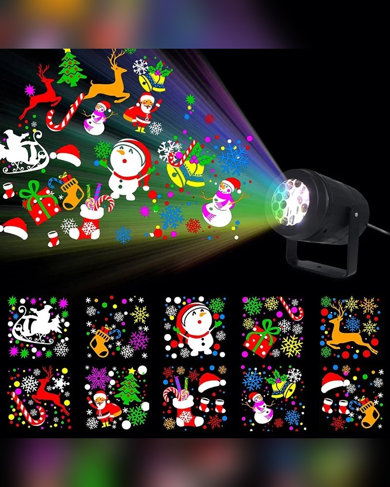 Proyector Navideño 🎄 12 Figuras LED para Fachada, Patio e Interior — 2