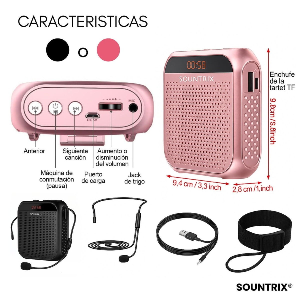 Amplificador de Voz para Docentes 🎤 Bluetooth, 4000 mAh y 5 Horas de Uso — 3