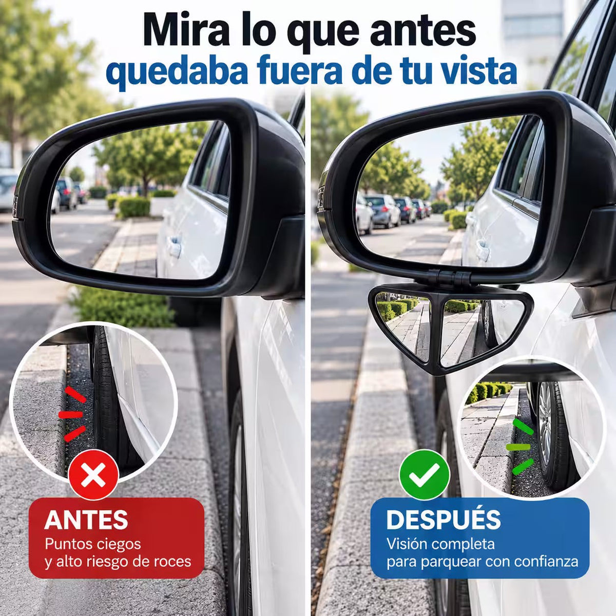 ClearDrive 360° 🚗 Espejo de Punto Ciego Giratorio — Oferta 2x1 (par completo) — 3