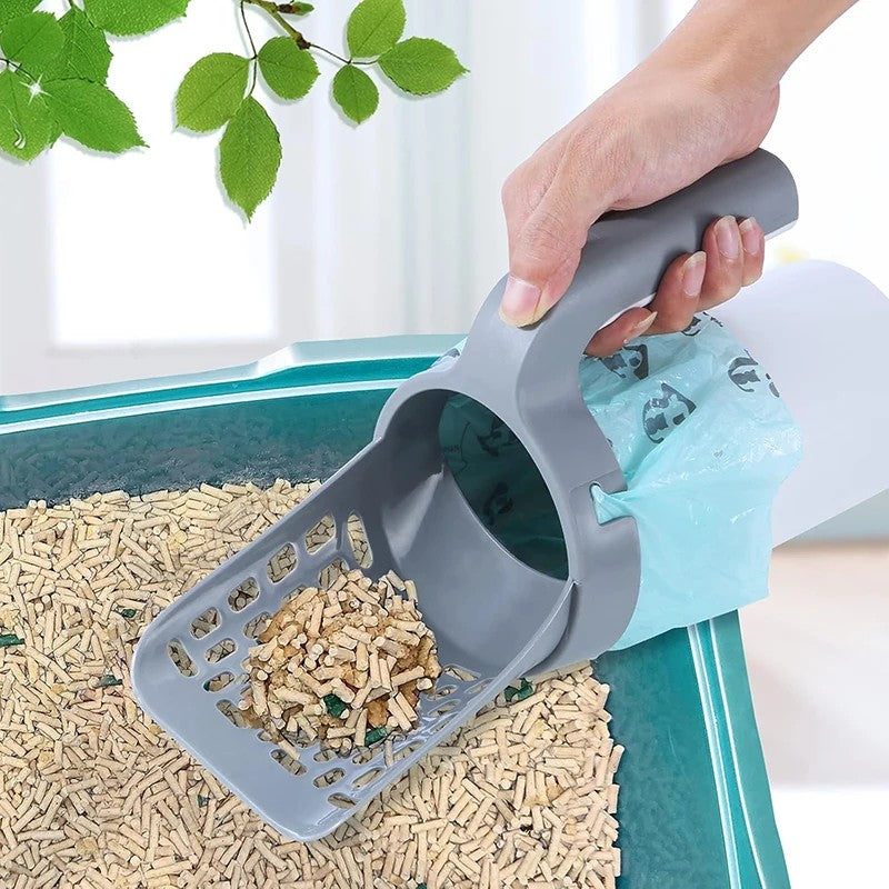Pala Recogedora de Arena para Gatos 🐱 con Depósito y Bolsa Integrada — 3