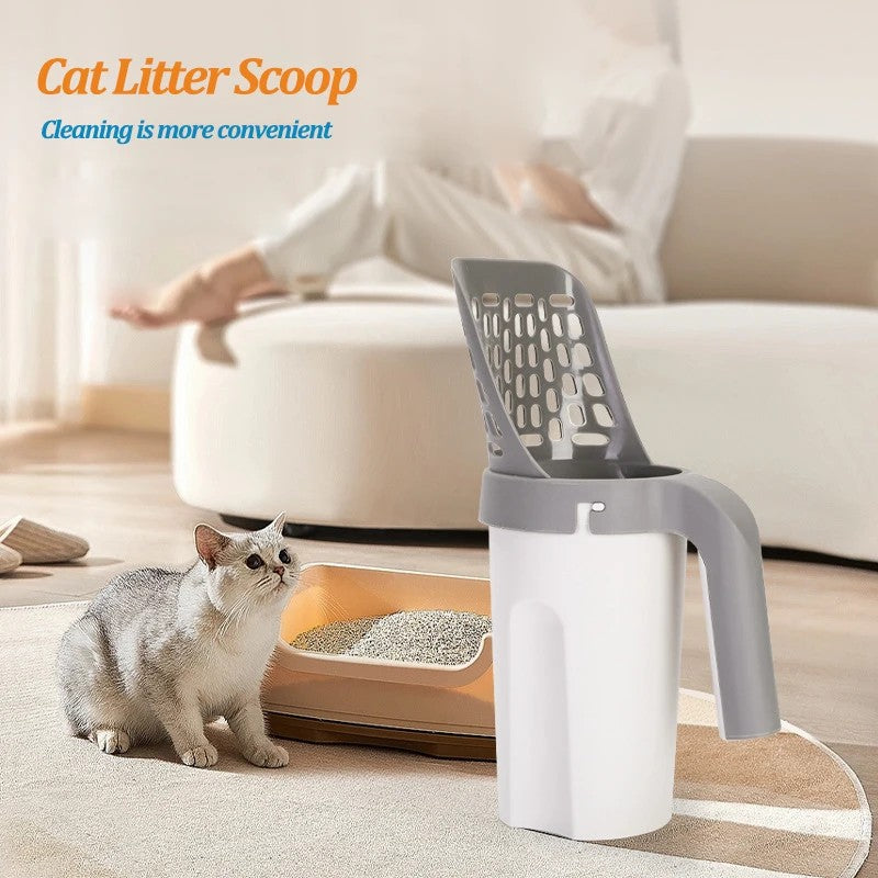 Pala Recogedora de Arena para Gatos 🐱 con Depósito y Bolsa Integrada — 4