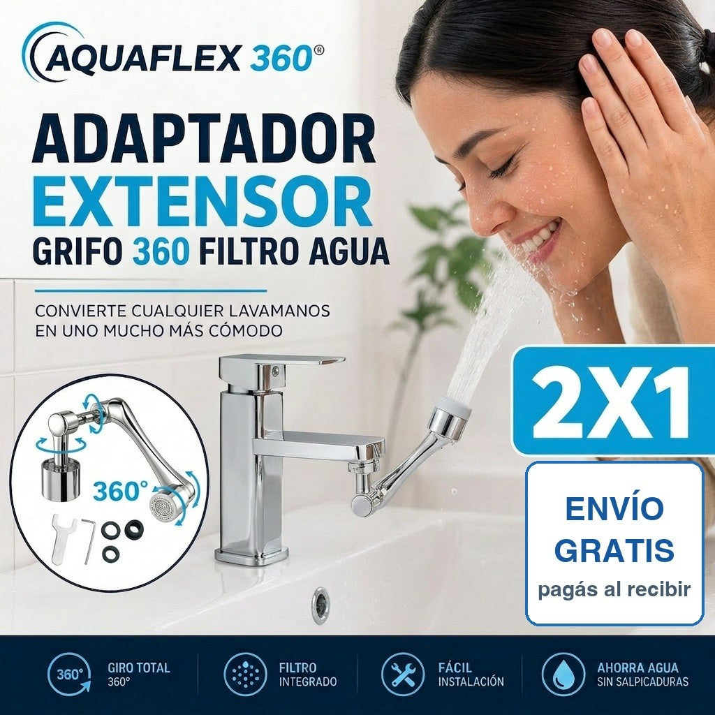 AquaFlex 360 🚿 Extensor de Grifo Giratorio con Filtro — Oferta 2x1 — 5
