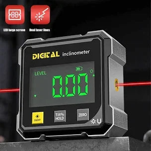 Inclinómetro Digital con Doble Láser y Pantalla LED