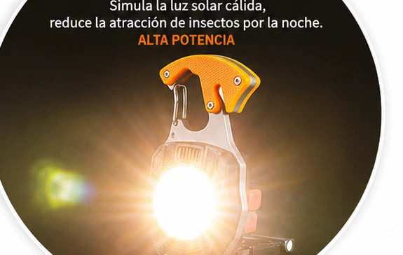 Linterna Llavero Multiherramienta 5 en 1 — COB + Encendedor Eléctrico 🔦