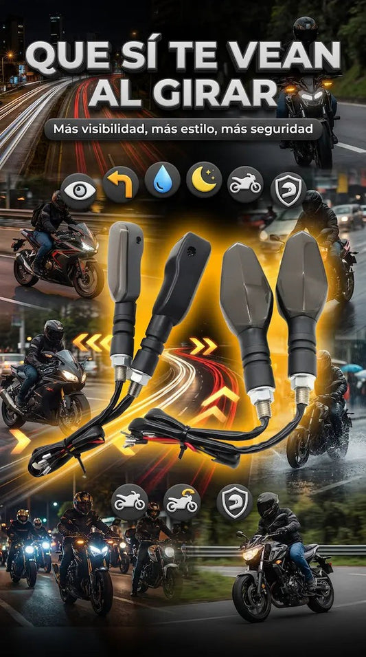 Direccionales LED Secuenciales para Moto — Efecto Flowing (Par)