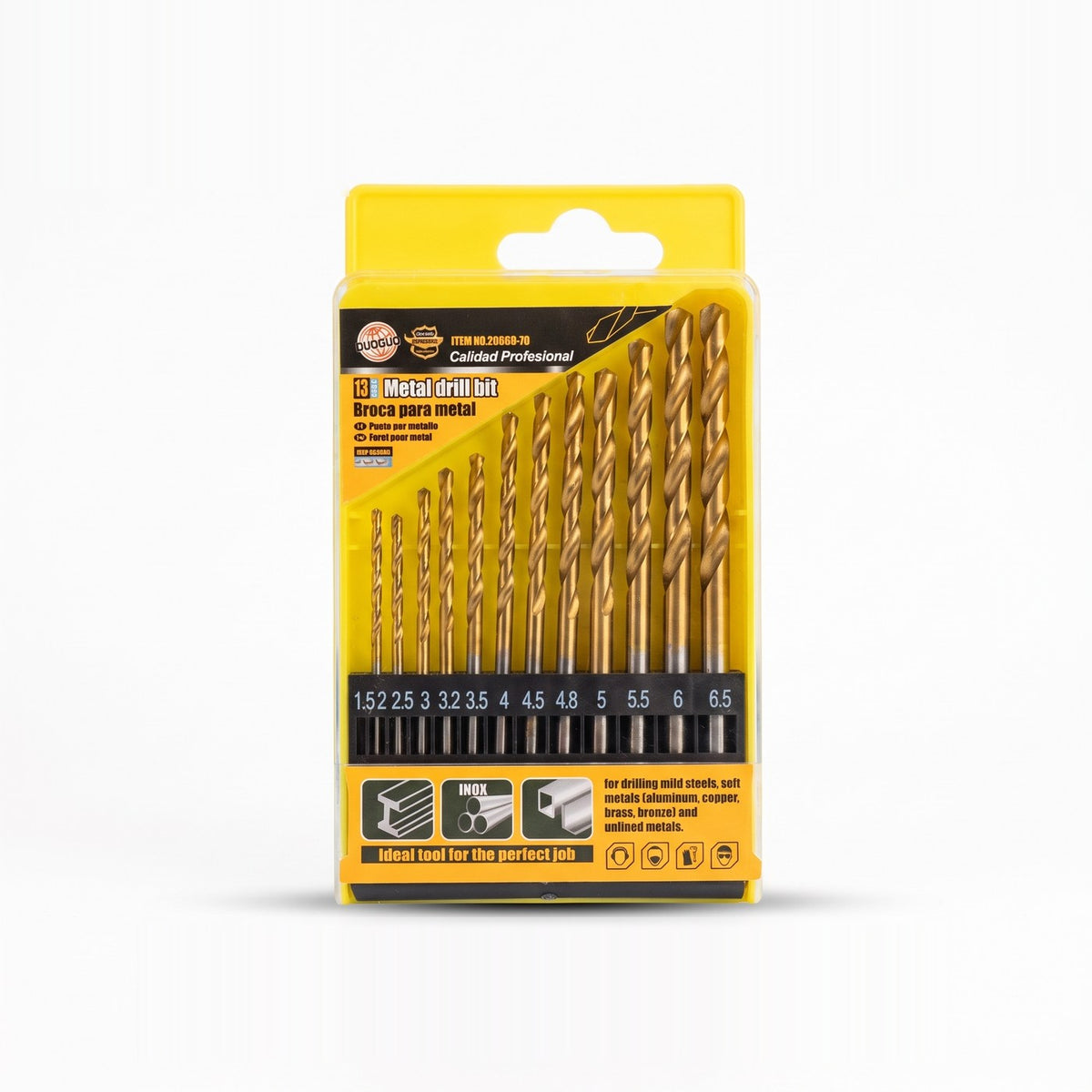 Juego de 13 Brocas Recubiertas de Titanio — Metal, Madera y Plástico