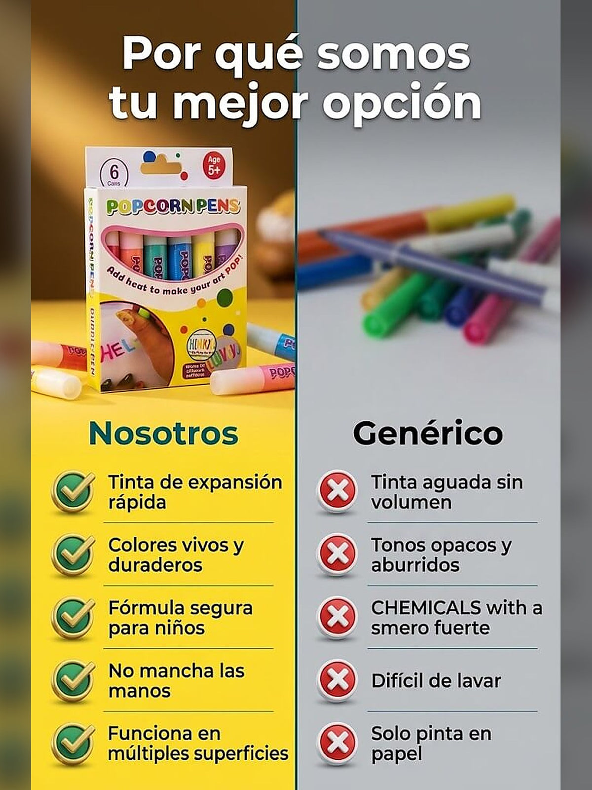Marcadores 3D que se Inflan 🎨 6 Colores, Dibujo en Relieve con Calor — 5