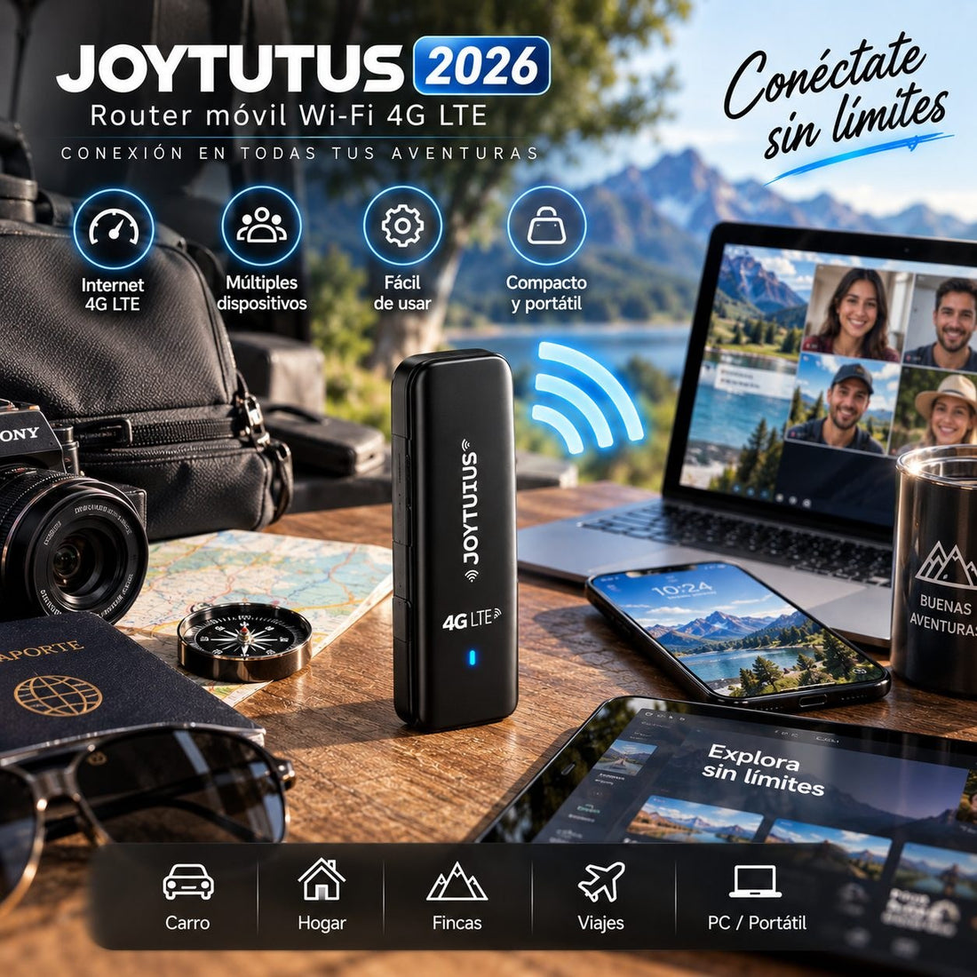 Módem Wi-Fi 4G LTE Portátil USB — Internet donde no llega el cable