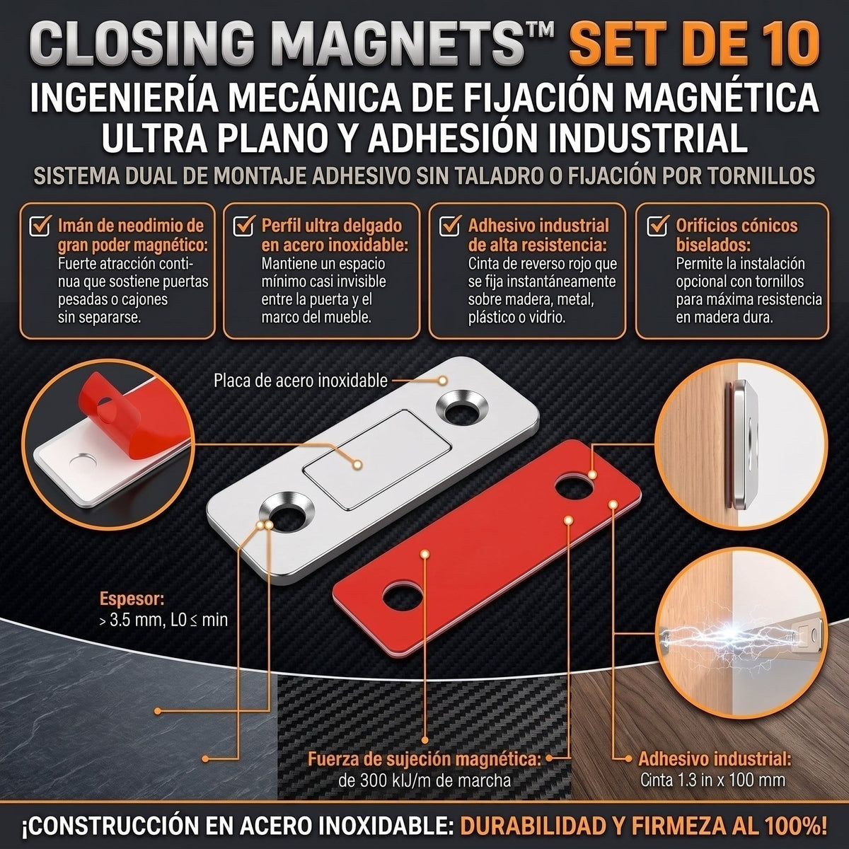 Closing Magnets — Cierre Magnético para Puertas y Cajones (Set de 10) 🧲 — 2