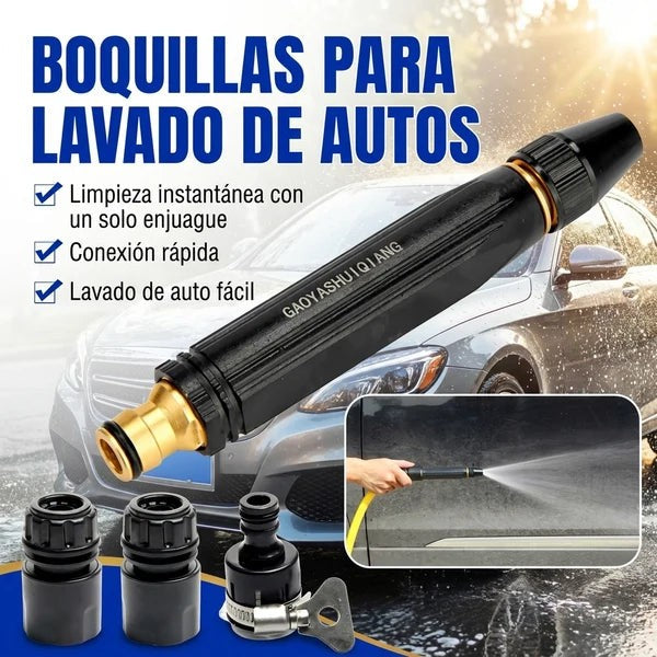 Pistola de Agua a Presión para Manguera 🚿 Chorro Regulable, Metal y Latón