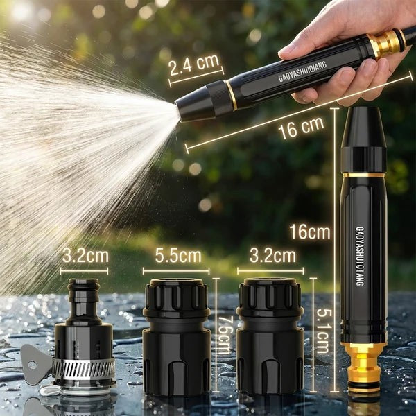 Pistola de Agua a Presión para Manguera 🚿 Chorro Regulable, Metal y Latón