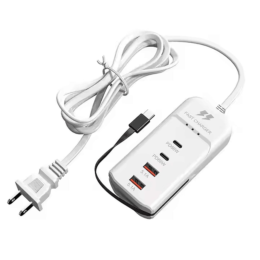 PowerRack 66W — Cargador Múltiple con 2 Puertos PD y 2 USB