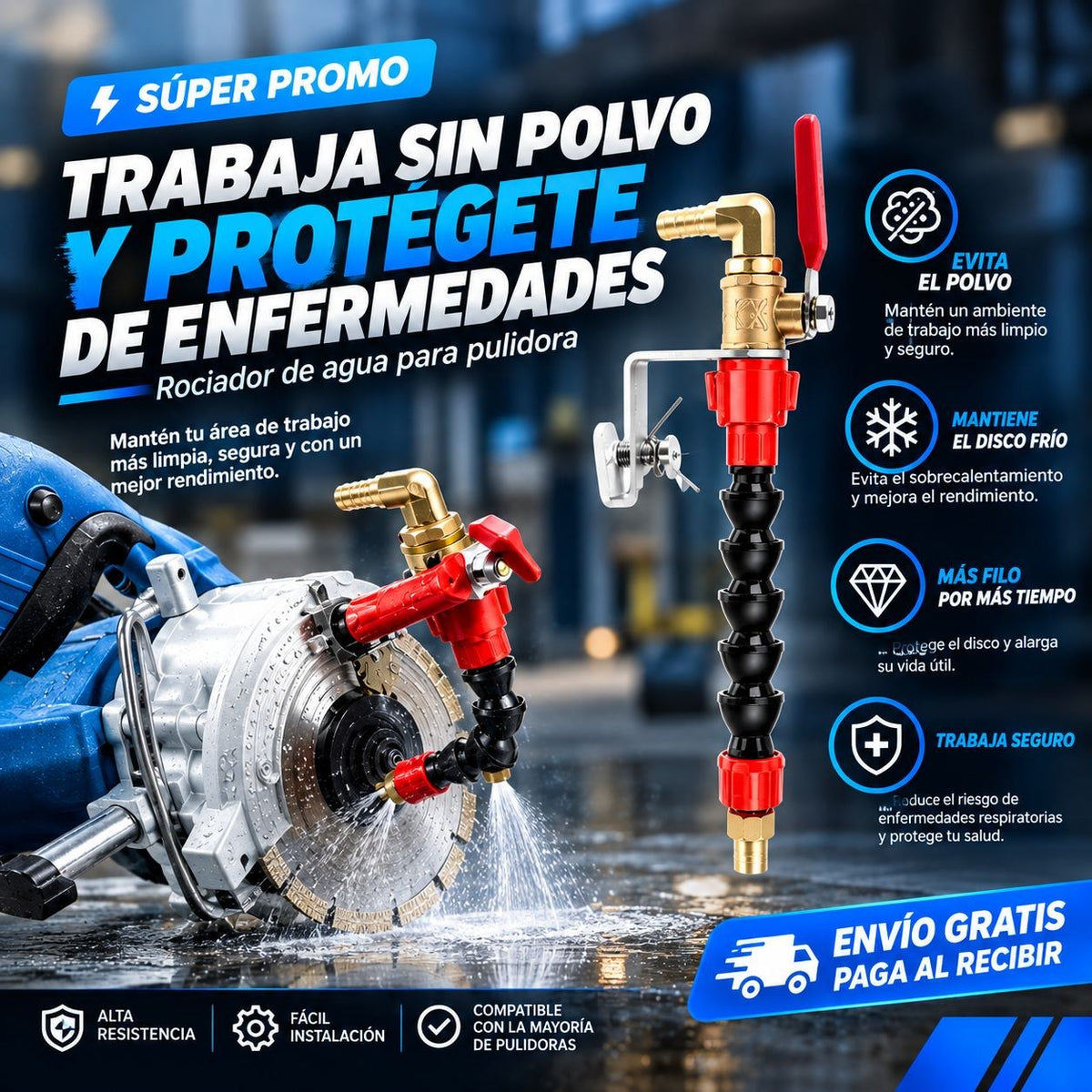Rociador de Agua para Pulidora